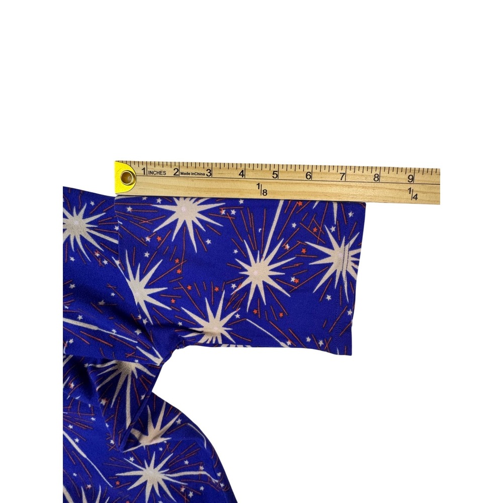 LuLaRoe Tunic Top Womens XS Blue Firework Starburst Knot Front High Low - Picture 5 of 8